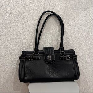 Elegant Black Handbag Brighton Pebble leather